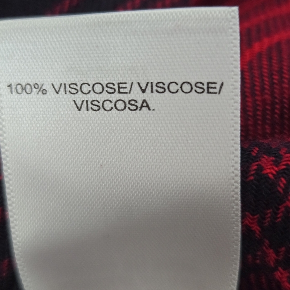 Lucky Brand Red and Black Relaxed Cloud Plaid Boyfriend Flannel Shirt LARGE - Picture 8 of 9